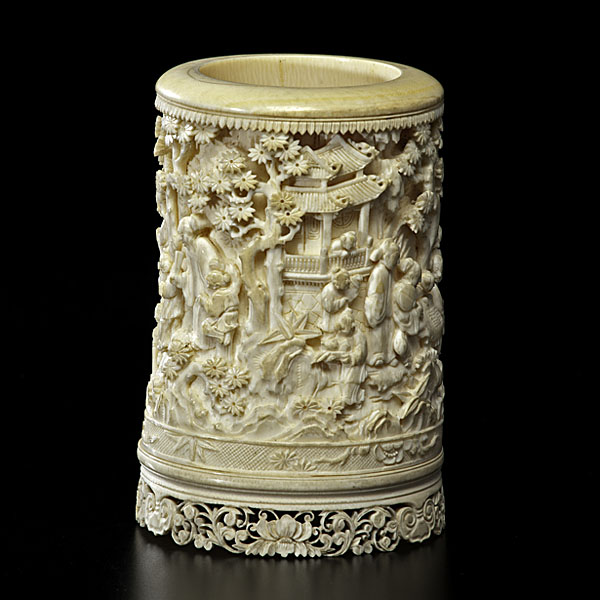 Chinese Ivory Brush Pot Chinese
