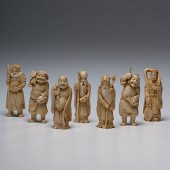 Chinese Ivory Carved Seven Luc