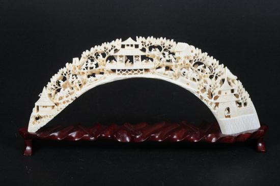 CHINESE IVORY CARVED TUSK carved to