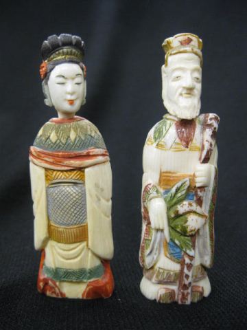 Chinese Ivory Figural Snuff Bottles
