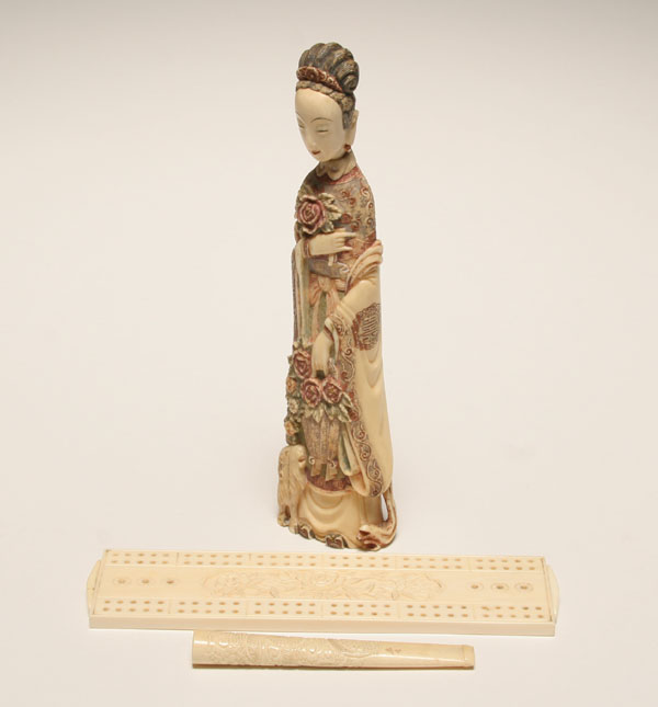 Chinese ivory figure, cribbage