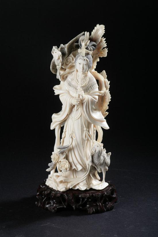CHINESE IVORY FIGURE OF MEIREN.