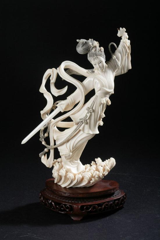 CHINESE IVORY FIGURE OF MEIREN.