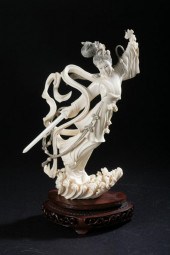 CHINESE IVORY FIGURE OF MEIREN