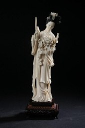 CHINESE IVORY FIGURE OF MEIREN