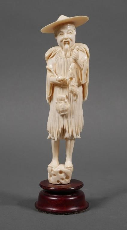 CHINESE IVORY FISHERMAN CARVED