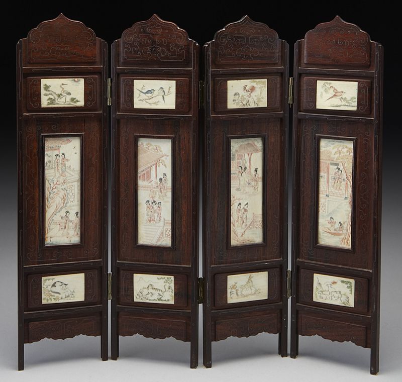Chinese ivory inlaid rosewood table