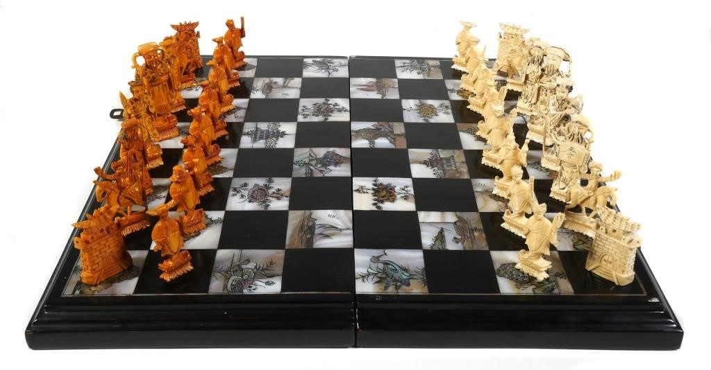 CHINESE IVORY & MOP CHESS