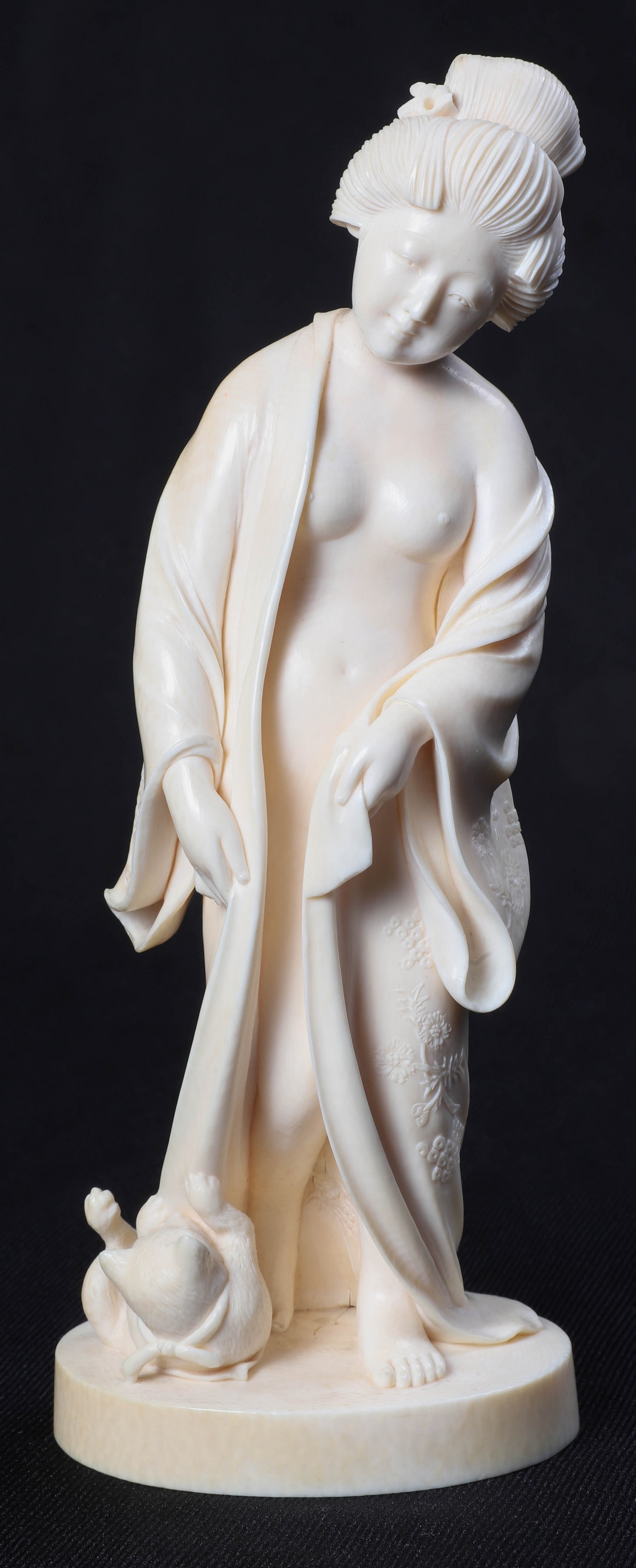 Chinese ivory of a nude, open robed