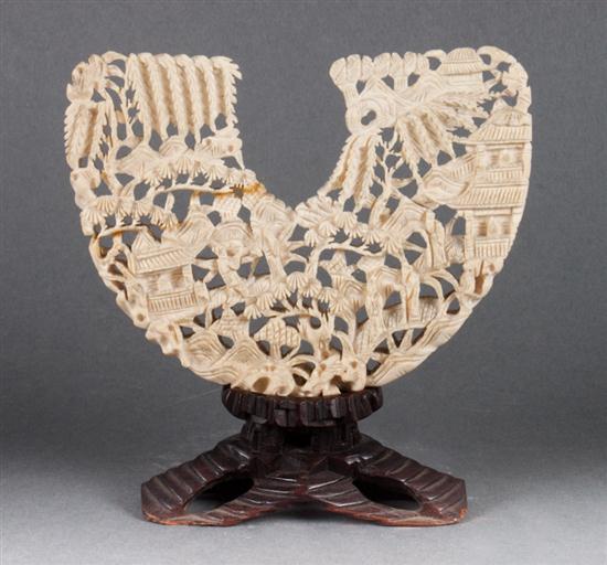 Chinese ivory plaque carved as a