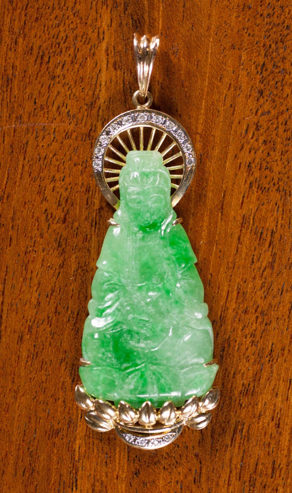 CHINESE JADE AND EIGHTEEN KARAT