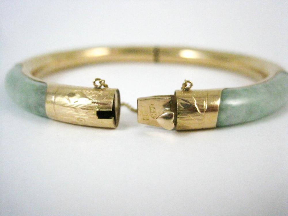CHINESE JADE AND FOURTEEN KARAT