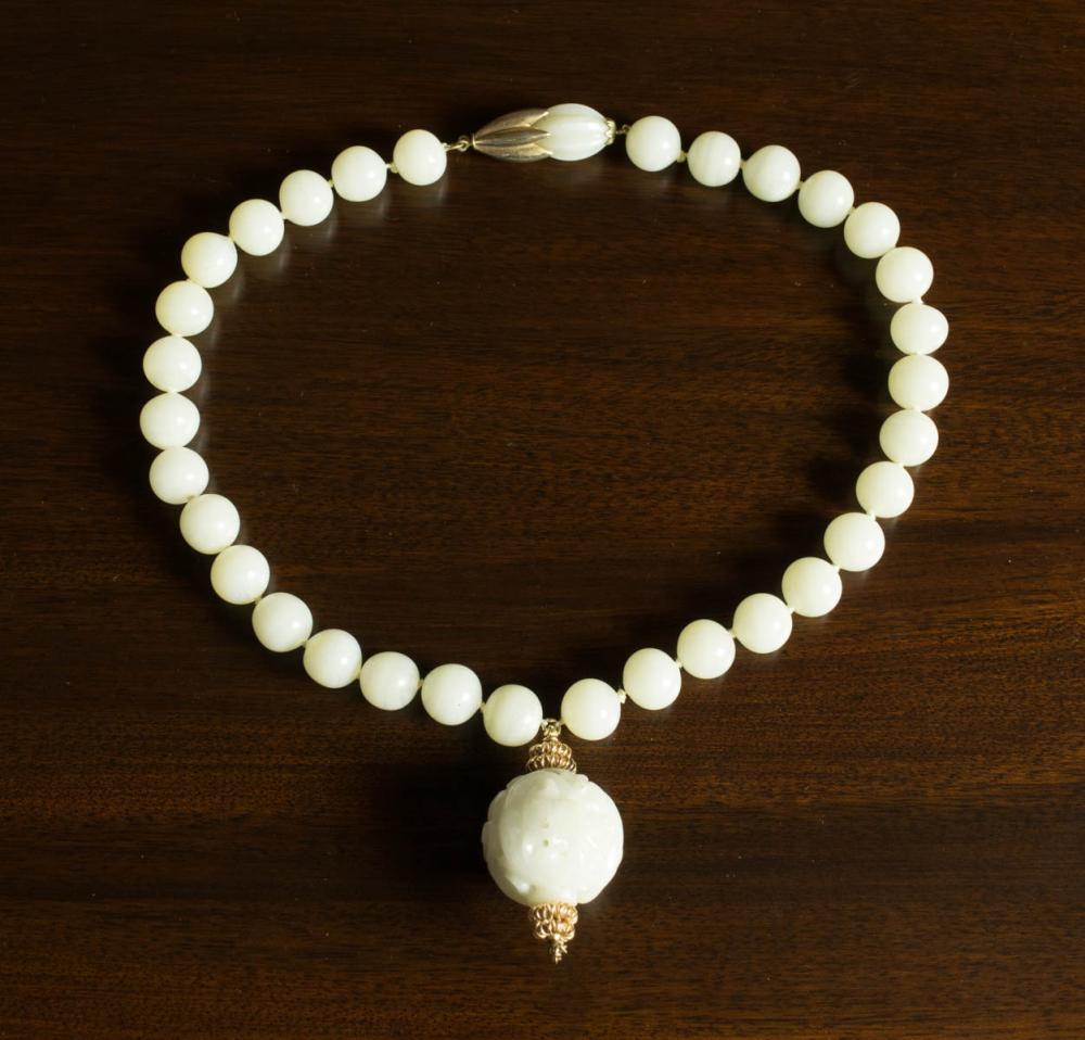 CHINESE JADE AND FOURTEEN KARAT