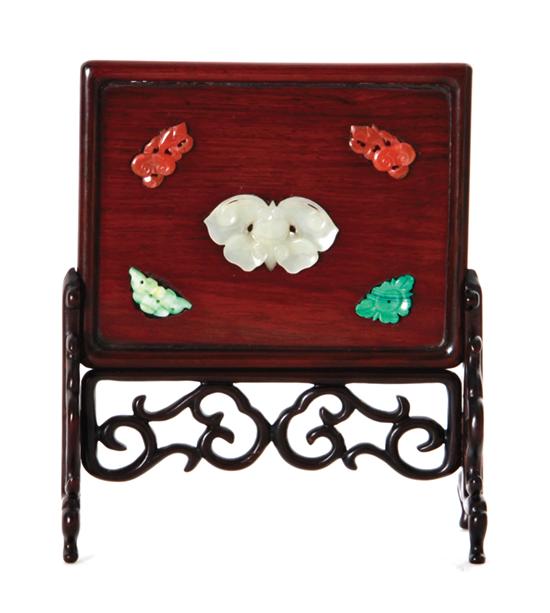 Chinese jade and stone inlaid