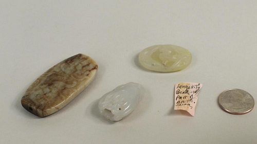 CHINESE JADE BEADS, TWO JADE