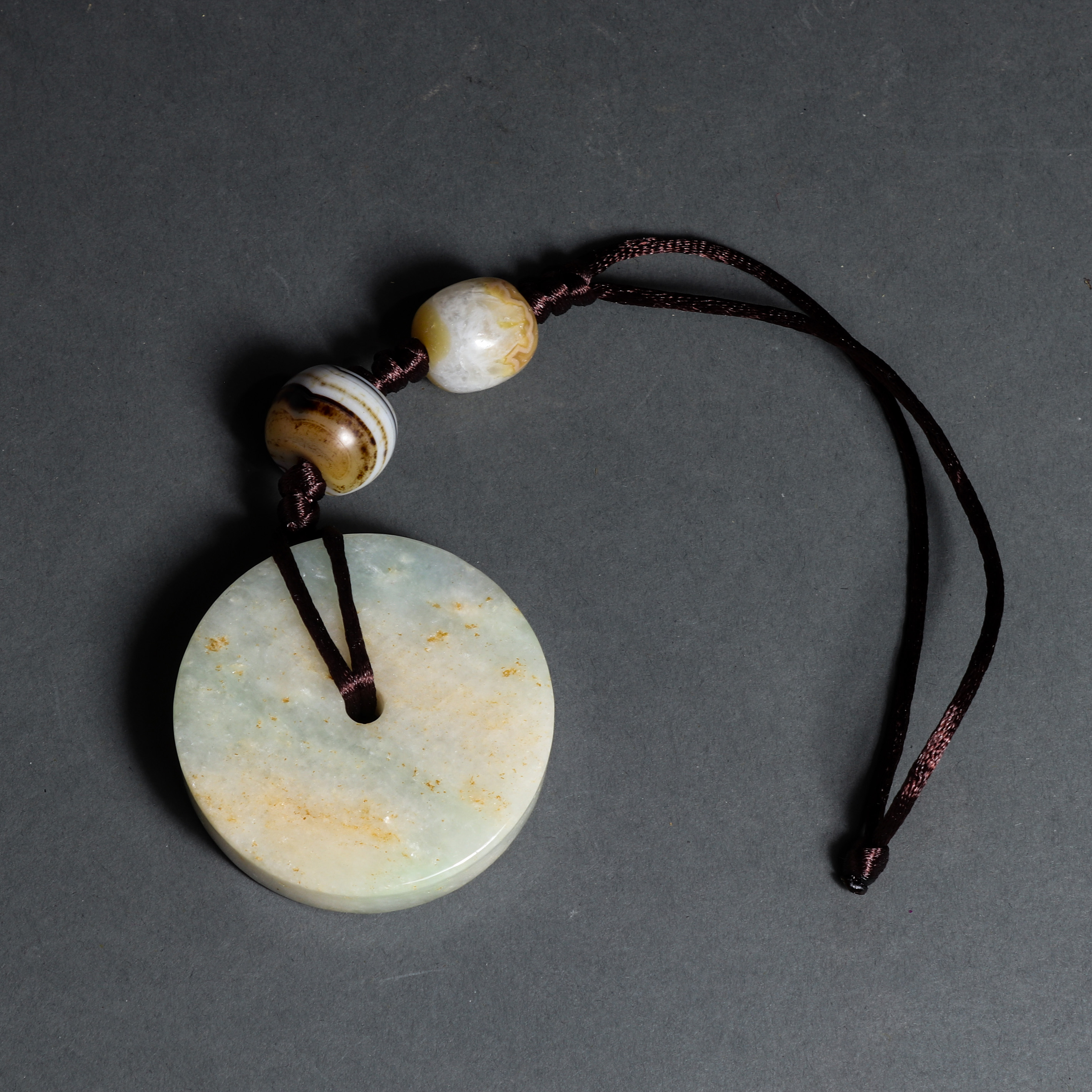 CHINESE JADE BI DISC PENDANT