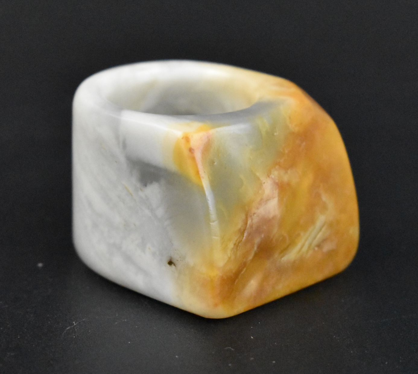 CHINESE JADE CARVED ARCHER RING