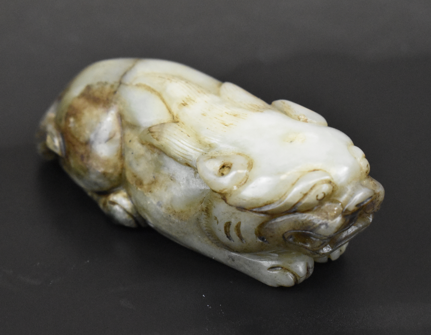 CHINESE JADE CARVED BEAST FIGURE,