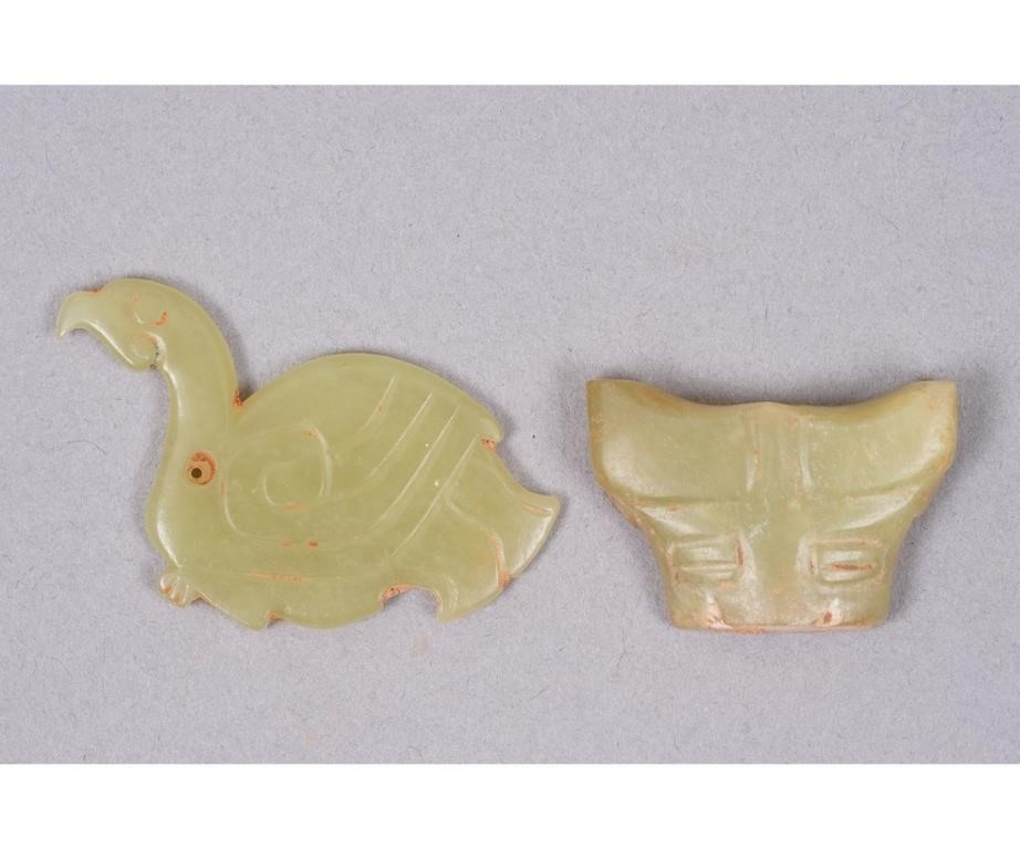 Chinese jade carved bird;