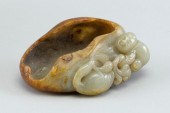 CHINESE JADE CARVED CELADON JA