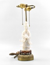 CHINESE JADE CARVED GUANYIN FI