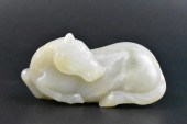 CHINESE JADE CARVED HORSE FIGU
