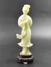 CHINESE JADE CARVED LADY FIGUR