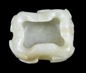 CHINESE JADE CARVED LOTUS WASH