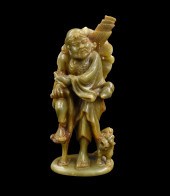 CHINESE JADE CARVED LUOHAN FIG