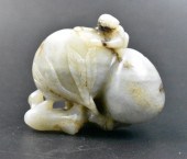 CHINESE JADE CARVED MONKEY ON