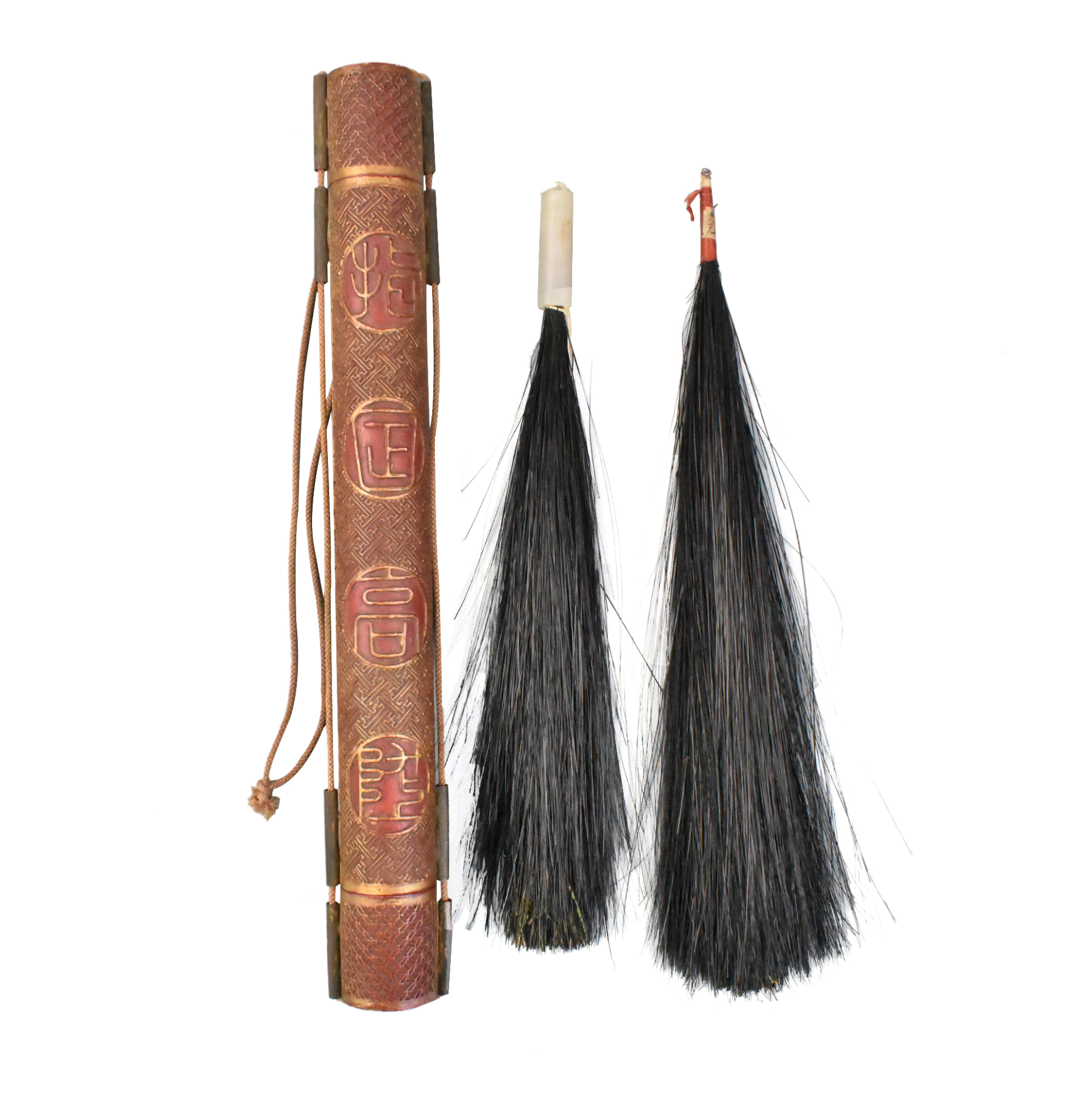 CHINESE JADE CARVED QUILL TUBE&