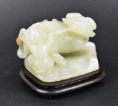 CHINESE JADE CARVING OF BOY &