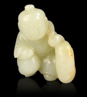 CHINESE JADE CARVING OF BOY HO