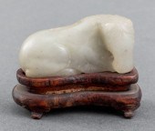 CHINESE JADE CARVING OF RECUMB