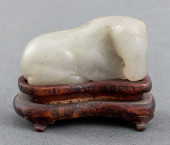CHINESE JADE CARVING OF RECUMB