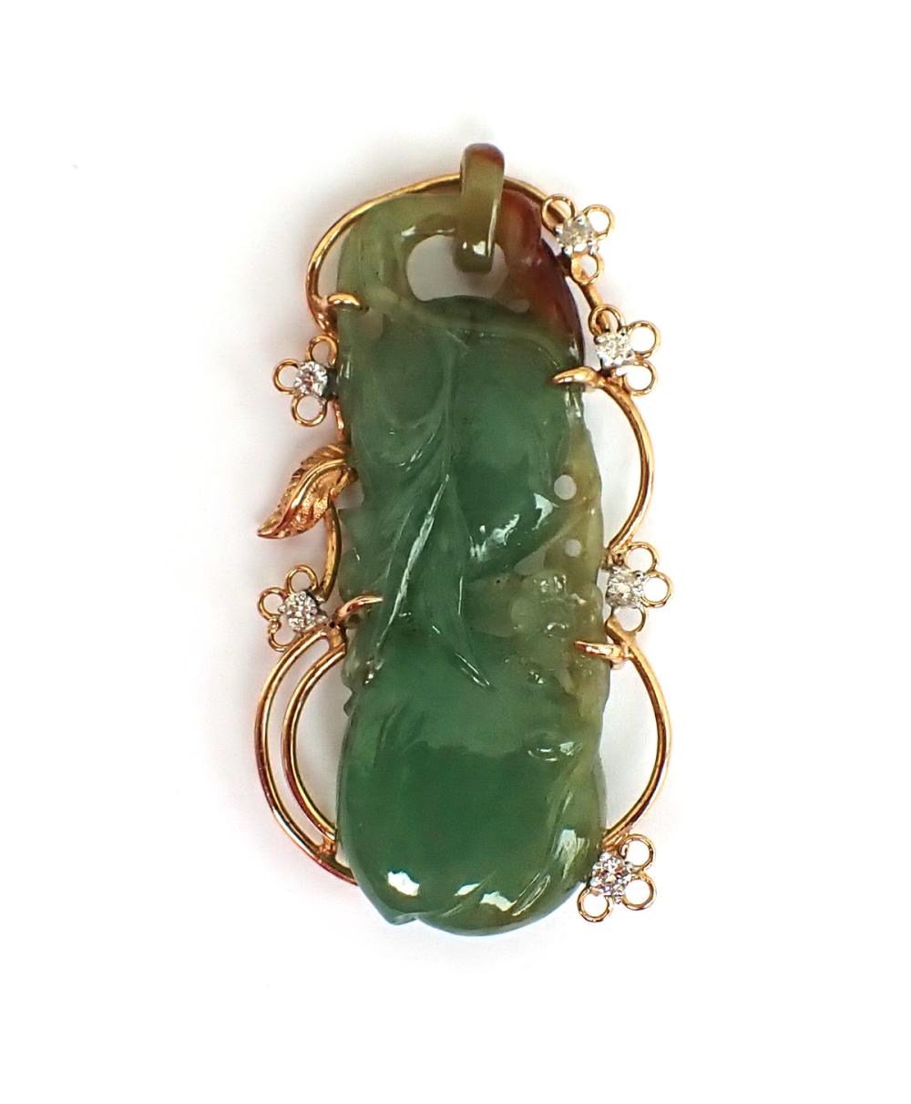 CHINESE JADE, DIAMOND AND