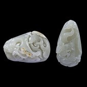 Chinese Jade Dragon Carvings C