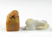CHINESE JADE FOO-DOG AND SOAPS