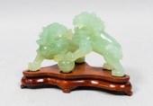 CHINESE JADE FOO DOGS STATUEJa