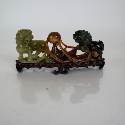 CHINESE JADE FU DOGS