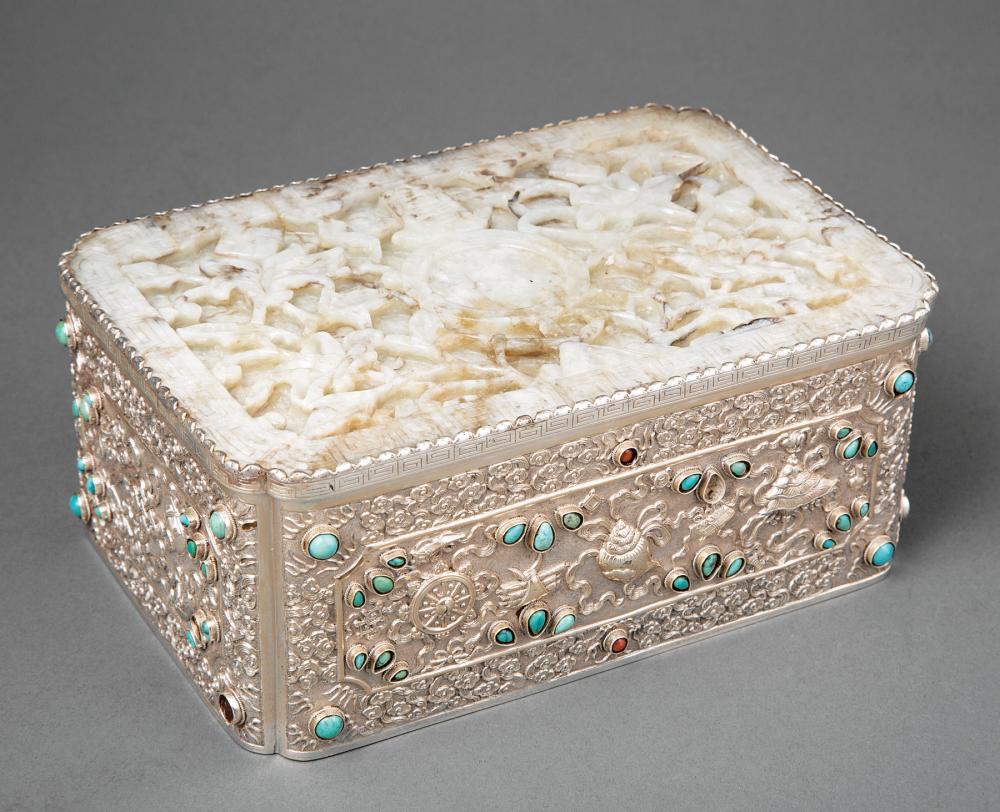 CHINESE JADE INSET, SILVER