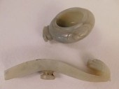 CHINESE JADE ITEMSLot of 2 old