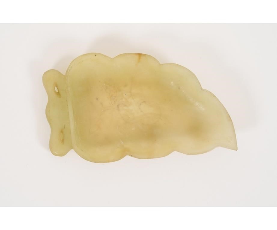 Chinese jade leaf-form water pot