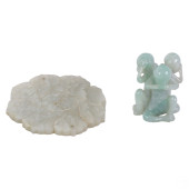 CHINESE JADE MEDALLION & 3 WIS