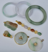 CHINESE JADE PENDANTS AND JADE
