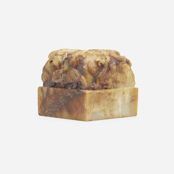 Chinese. jade seal with box.