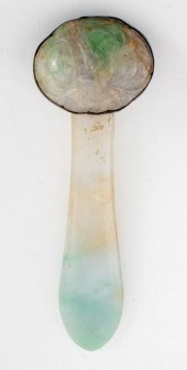CHINESE JADE & SILVER DIMINUTI