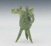 Chinese Jade Vessel in "Jue" S