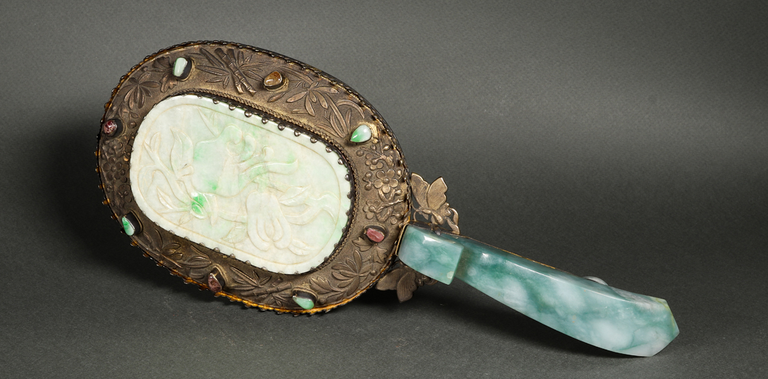 CHINESE JADEITE AND SILVER