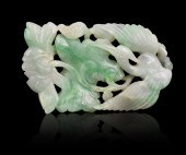 CHINESE JADEITE CARVED EGRET &